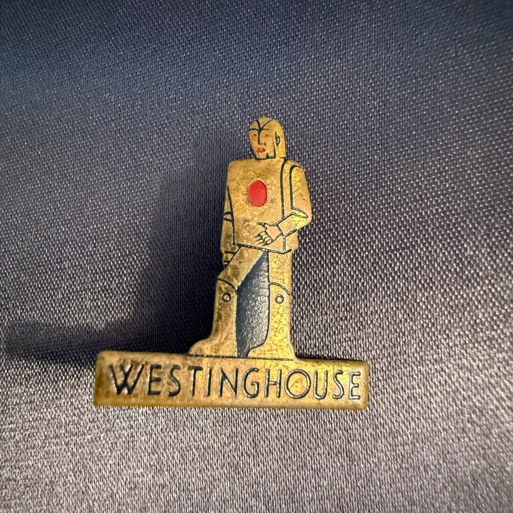 RARE Vintage 1939 New York World's Fair Elektro Robot Westinghouse Tie Hat Pin